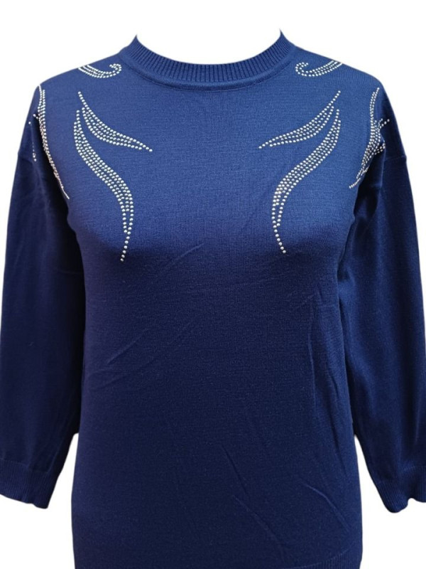 Sweater Dama Hojas apliques
